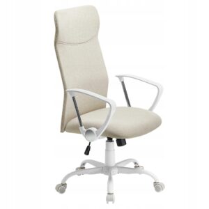 Fotel biurowy ergonomiczny obrotowy regulowany beżowy 120 kg SONGMICS