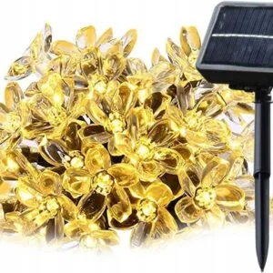 Lampki solarne kwiaty LED 5m 20 kwiatków dekoracyjne do ogrodu tarasu