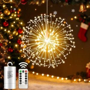 Lampki LED Firework Kula 198 LED Pilot Timer IP44 Na Baterie