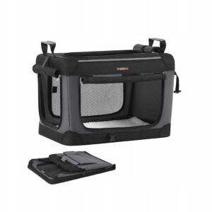 Klatka transporter dla psa składana 60 cm torba z siatką FEANDREA