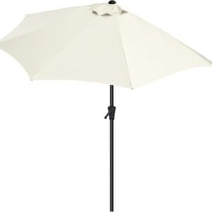 Parasol ogrodowy półokrągły 270 cm UV50 korba kremowy Sekey