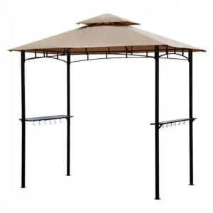 Pawilon grillowy 245x150cm z półkami UV50+ stalowy taupe Sekey