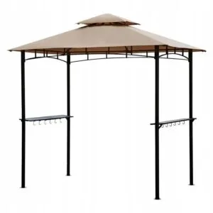 Pawilon grillowy 245x150cm z półkami UV50+ stalowy taupe Sekey