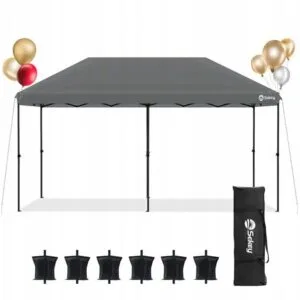 Pawilon ogrodowy 3x6m wodoodporny UV50+ regulowany szary Sekey