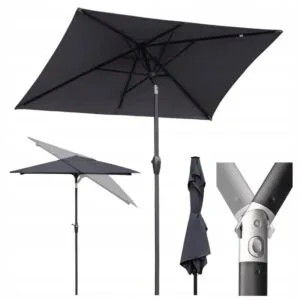 Parasol balkonowy 210x140 cm aluminiowy UV50 z korbką szary Sekey