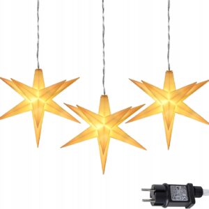 Zestaw 3 gwiazd 3D LED 15 cm z timerem dekoracja świąteczna Salcar