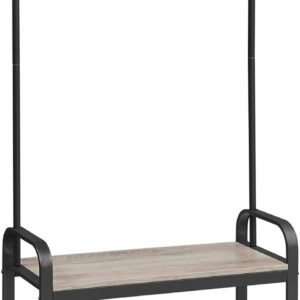 Wieszak stojący z ławką i półką na buty loft industrialny VASAGLE