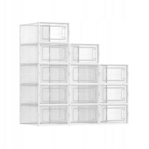 Pojemniki na buty 12 szt pudełka transparentne stackowalne SONGMICS