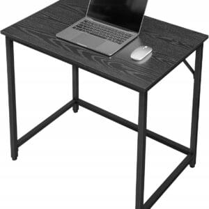 Biurko komputerowe 80x50 czarne nowoczesne stalowa rama VASAGLE