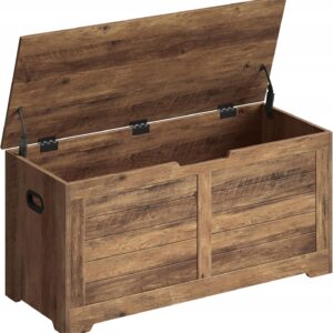 Skrzynia ławka z siedziskiem schowek 100 cm styl farmhouse VASAGLE