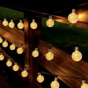 Łańcuch świetlny solarny/USB LED kulki 15 m Salcar ciepły biały