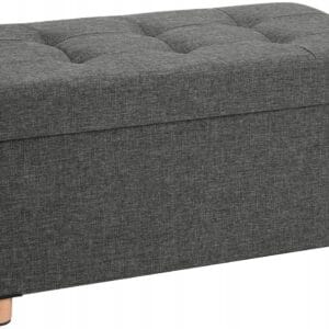 Ławka ze schowkiem składana 76 cm siedzisko 300 kg szara SONGMICS