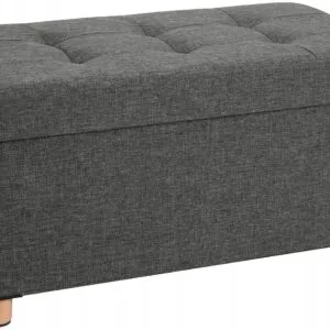 Ławka ze schowkiem składana 76 cm siedzisko 300 kg szara SONGMICS