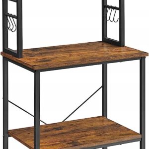 Regał kuchenny półka na mikrofalówkę 4 półki haki loft VASAGLE