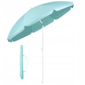 Parasol plażowy 160 cm UV25 regulowany lekki pokrowiec jasnoniebieski Sekey