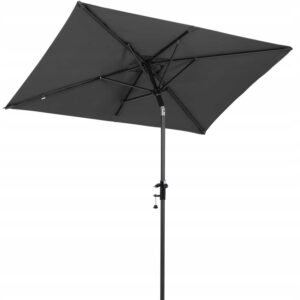 Parasol balkonowy 200x125 prostokątny UV50 regulacja kąta ciemnoszary Sekey