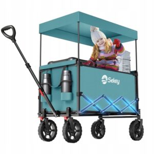 Wózek transportowy składany Sekey 150L 150kg z dachem hamulec