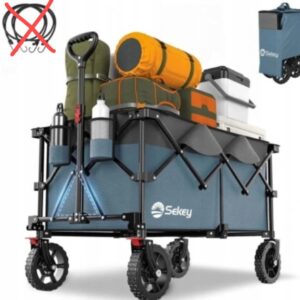 Składany wózek transportowy 200L 150kg stalowa rama koła terenowe Sekey