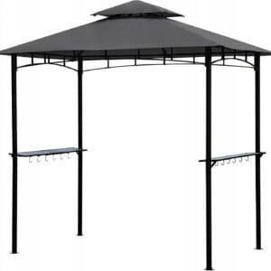 Pawilon grillowy 245x150cm z półkami UV50+ stalowy szary Sekey