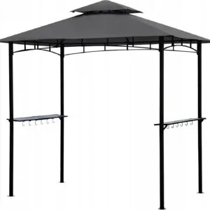 Pawilon grillowy 245x150cm z półkami UV50+ stalowy szary Sekey