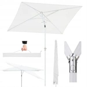 Parasol balkonowy 180x125 cm UV50 regulacja pokrowiec kremowy Sekey
