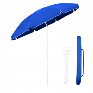 Parasol plażowy balkonowy 180cm UV50 regulowany z pokrowcem niebieski Sekey
