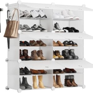 Szafka na buty 6 przegród modularna półka na 24 pary biała Sekey