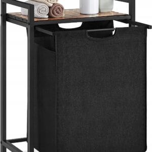 Kosz na pranie 65L z półką wysuwany worek loft VASAGLE