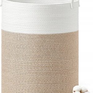 Kosz na pranie 80L bawełniany pojemnik na zabawki uchwyty SONGMICS