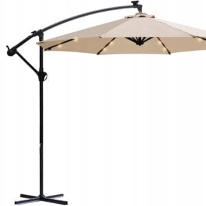 Parasol ogrodowy LED solarny 300 cm UV50 uchylny stabilny Sekey