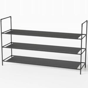 Regał na buty 3 półki metalowy Sekey czarny bez wiercenia 98,5 x 28 x 57 cm