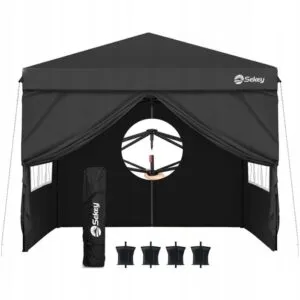 Pawilon ogrodowy 3x3m z 4 ściankami wodoodporny UV50+ czarny Sekey