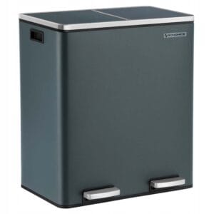 Kosz na śmieci 2x30L segregacja pedałowy soft close stal SONGMICS