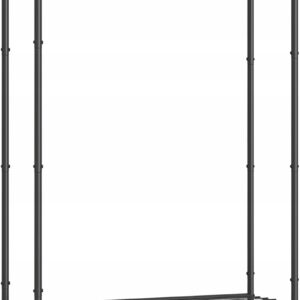 Wieszak na ubrania metalowy stojak garderoba półki czarny SONGMICS