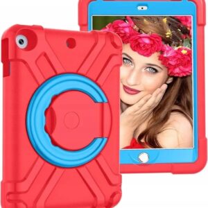 Etui iPad Mini 5 Mini 4 pancerne obrotowe z podstawką czerwone
