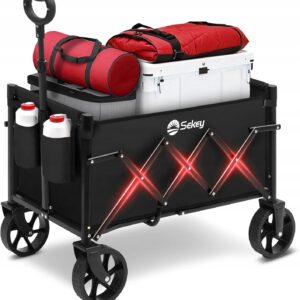 Wytrzymały składany wózek transportowy Sekey Heavy Duty 100 kg czarny