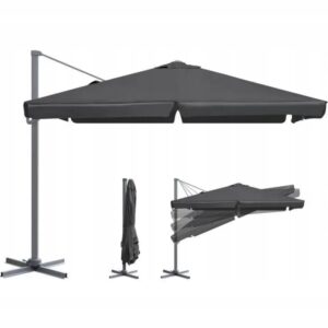 Parasol ogrodowy 300x300 cm boczny tarasowy UV50+ szary Sekey