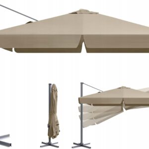 Parasol ogrodowy 300x300 cm boczny tarasowy UV50+ taupe Sekey