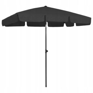 Parasol plażowy czarny 200x125 cm uchylny odporny na UV vidaXL