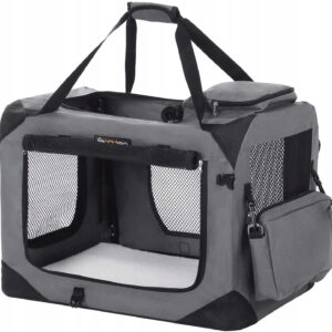 Torba transportowa dla psa składana 60x42x42 szara FEANDREA